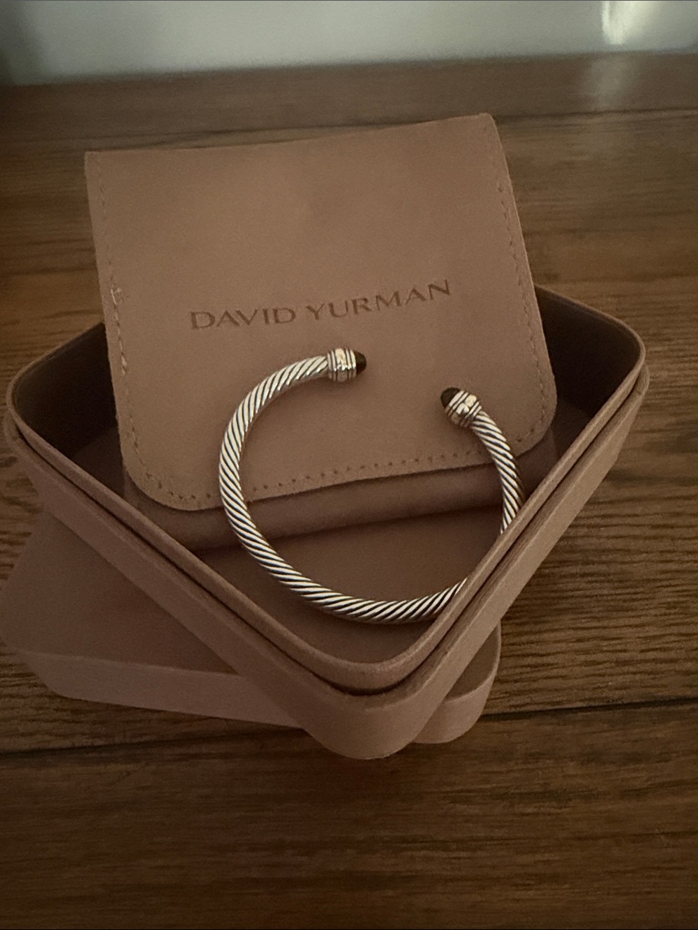 David Yurman Two-Tone Silver and Gold Cable Cuff Bracelet